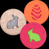 Coaster felt standard, 2 layere cusute(9.8 cm)