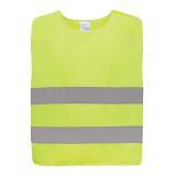 GRS recycled PET high-visibility safety vest 7-12 years, yellow