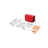 First aid set in pouch, red