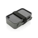 GRS recycled PP lunch box with spork, grey