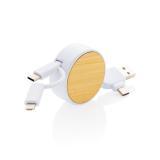 RCS recycled plastic Ontario 6-in-1 retractable cable, white