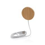 10W bamboo magnetic wireless charger, brown