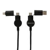 Oakland RCS recycled plastic 6-in-1 fast charging 45W cable, black