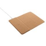 10W wireless charging cork mousepad and stand, brown