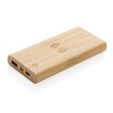 Bamboo 8.000 mAh 5W wireless powerbank, brown