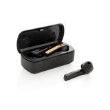Bamboo Free Flow TWS earbuds in charging case, black