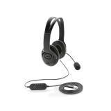 Over ear wired work headset, black