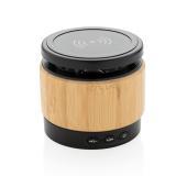 Bamboo wireless charger speaker, brown