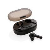 Light up logo TWS earbuds in charging case, black