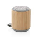 Bamboo and fabric 3W wireless speaker, brown