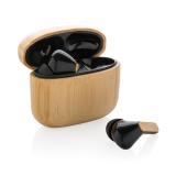 RCS recycled plastic & bamboo TWS earbuds, brown