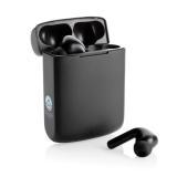 Skywave RCS recycled plastic solar earbuds, black