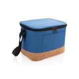 Two tone cooler bag with cork detail, black
