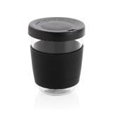 Ukiyo borosilicate glass with silicon lid and sleeve, black
