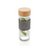 Impact double wall borosilicate glass bottle, transparent