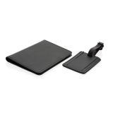 Swiss Peak GRS recycled PU travel gift set, black