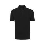 Iqoniq Yosemite recycled cotton pique polo, black